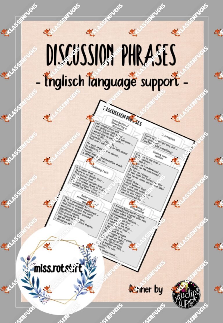 Discussion Phrases – Language Support – Englischunterricht